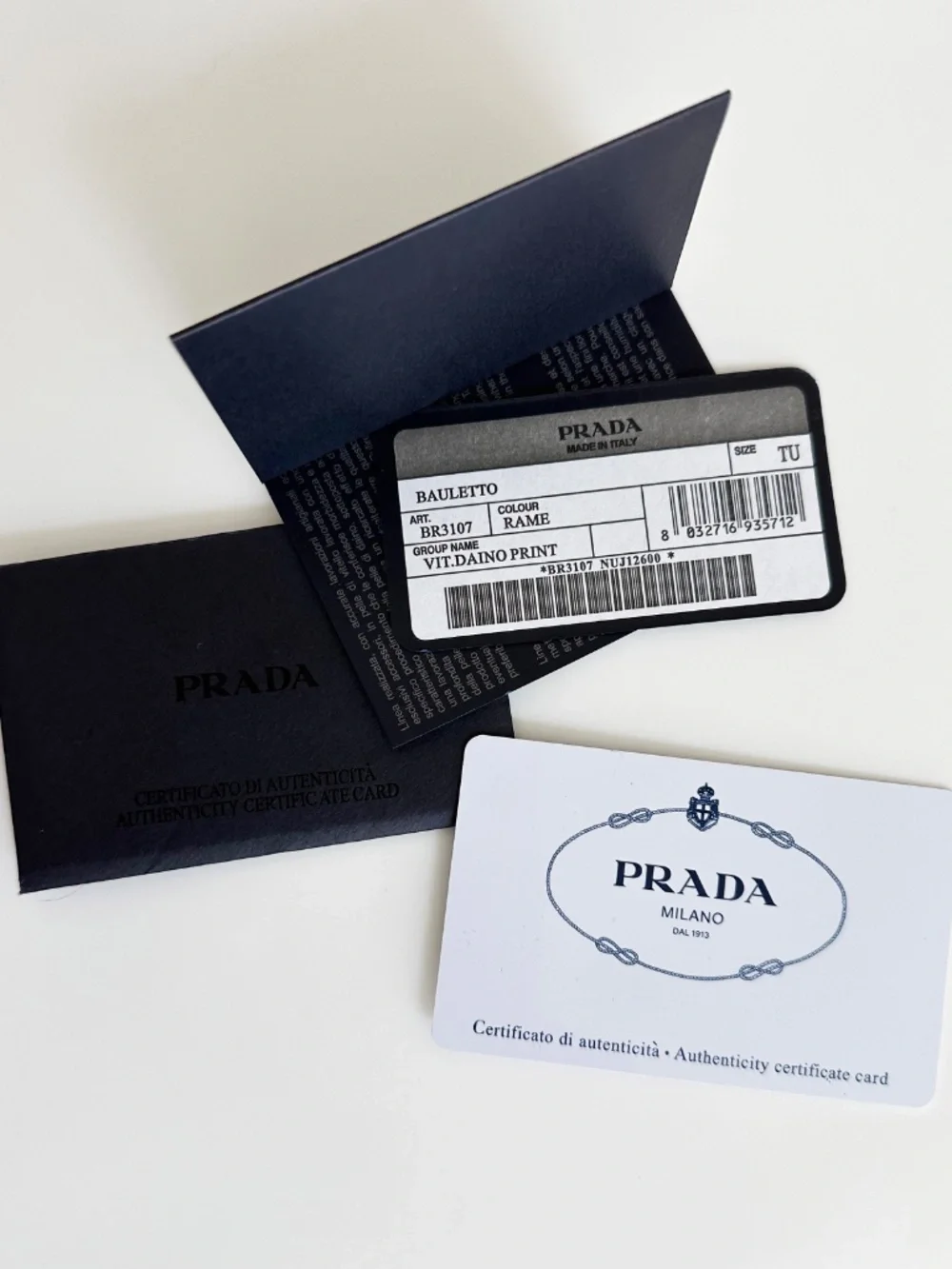 PRADA BAULETTO BR3107 RAME VIT. DAINO PRINT TOTE — NEW/UNUSED — ITALY